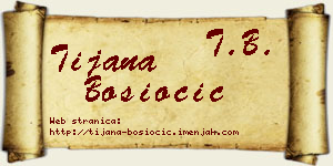 Tijana Bosiočić vizit kartica